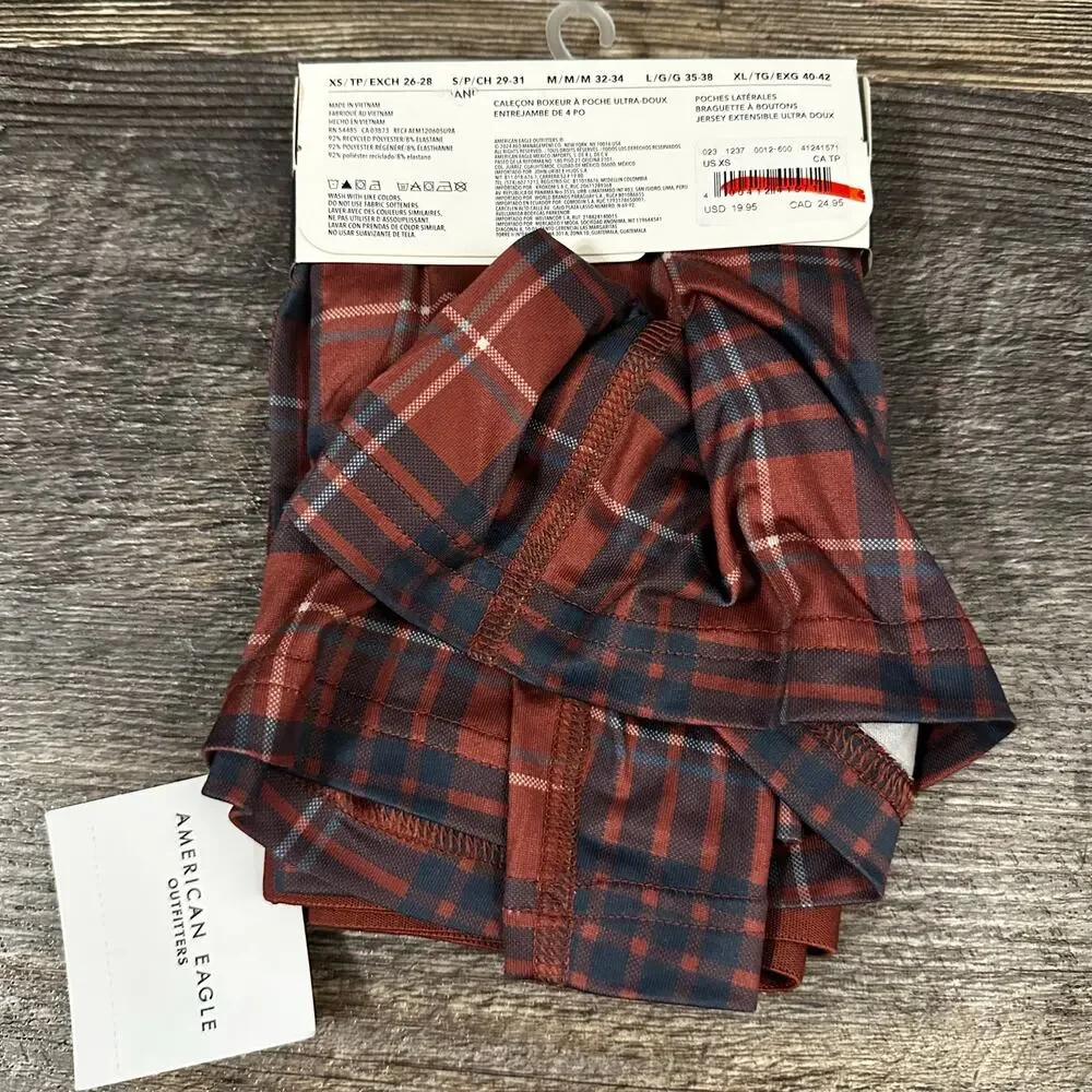 American Eagle Checkered Boxers Size XS - Picture 2 of 2
